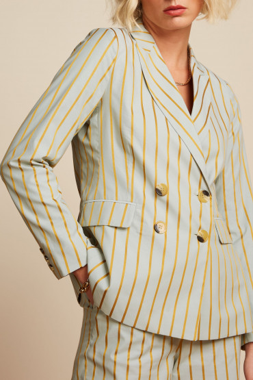 Tina Blazer Ash Stripe