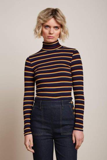 Rollneck Top Century Stripe